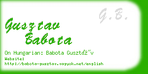 gusztav babota business card